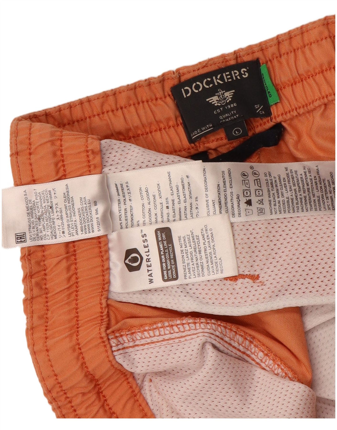 Dockers muške chino kratke hlače velike W36 narančasti poliester