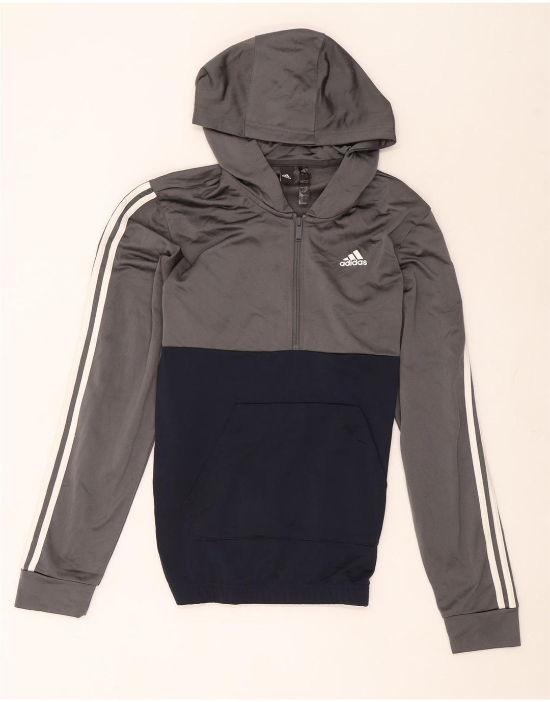 Adidas muška majica s kapuljačom mala siva poliesterska boja