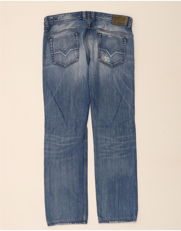 DIESEL Muške Safado Regular Slim Straight Traperice W33 L31 Plavi pamuk