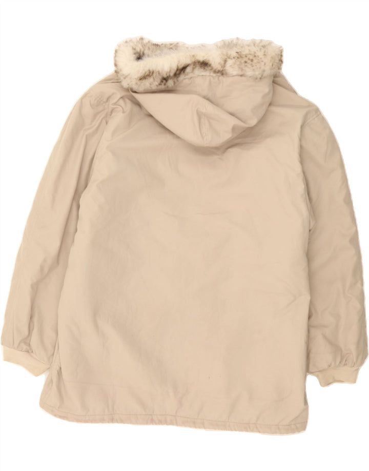 RIFLE Womens Hooded Windbreaker Jacket UK 14 Medium Off White Acrylic Vintage Rifle and Second-Hand Rifle from Messina Hembry 