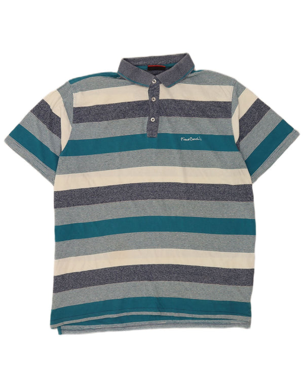 Pierre Cardin muška polo majica standardnog kroja 3XL raznobojni prugasti pamuk