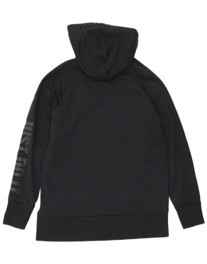 NIKE Ženska Dri Fit prevelika majica s kapuljačom UK 6 XS crni pamuk