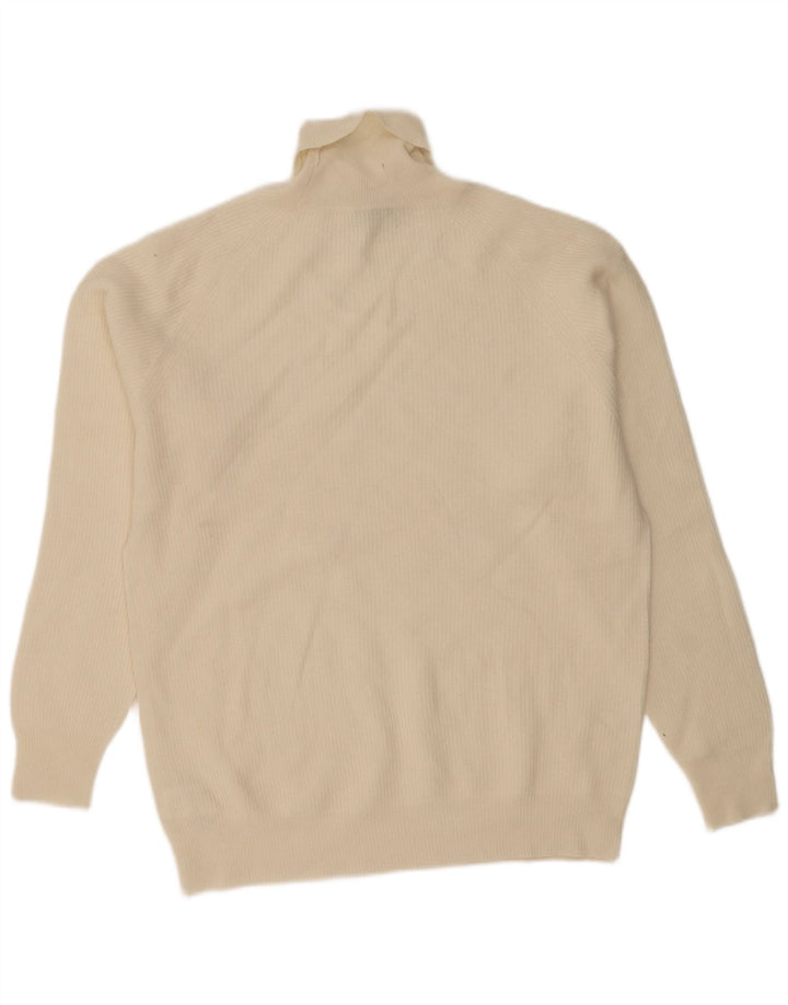 Vintage muški pulover s rol izrezom XL od bijele vune