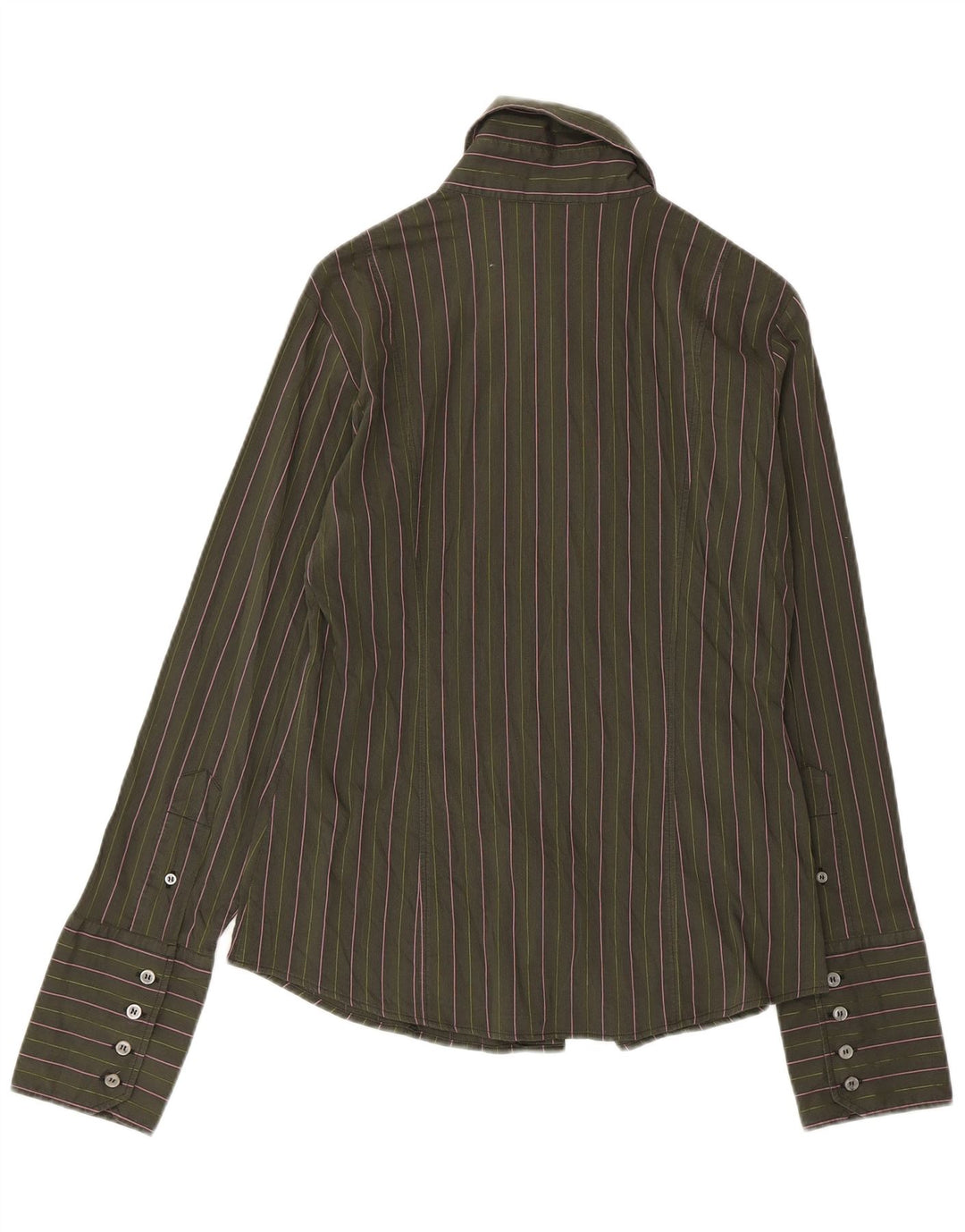 Benetton ženska košulja UK 14 Pamuk s velikim zelenim prugama