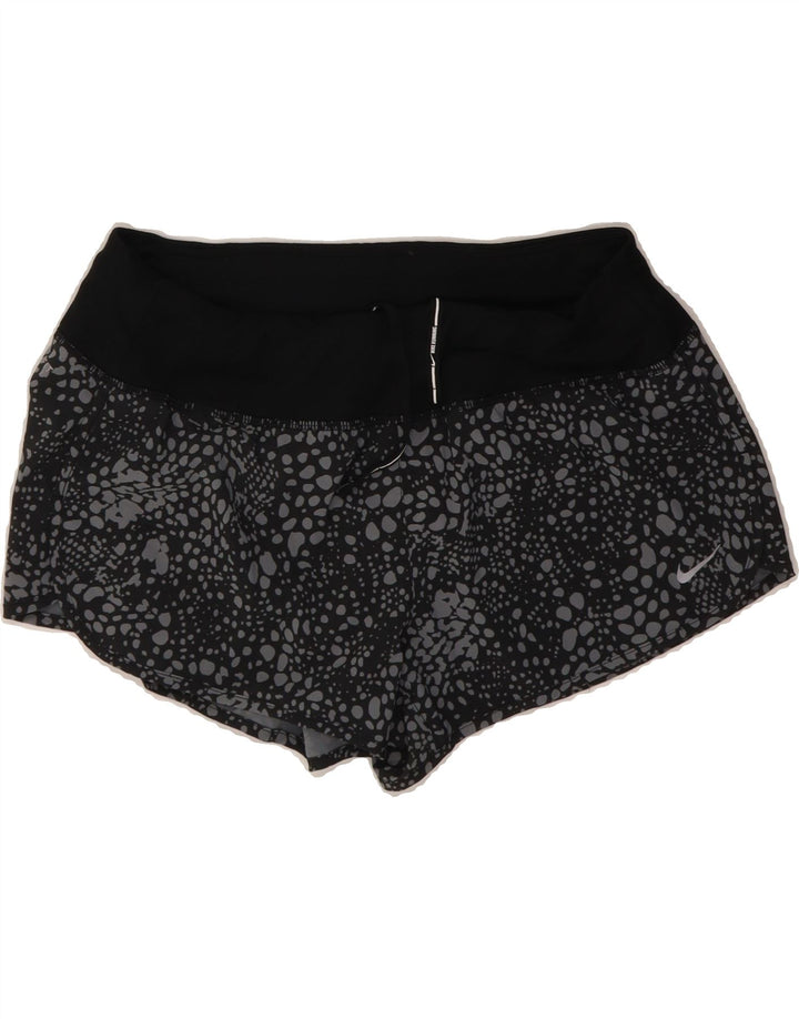 NIKE Womens Dri Fit Sport Shorts UK 14 Medium  Black Spotted Polyester Vintage Nike and Second-Hand Nike from Messina Hembry 