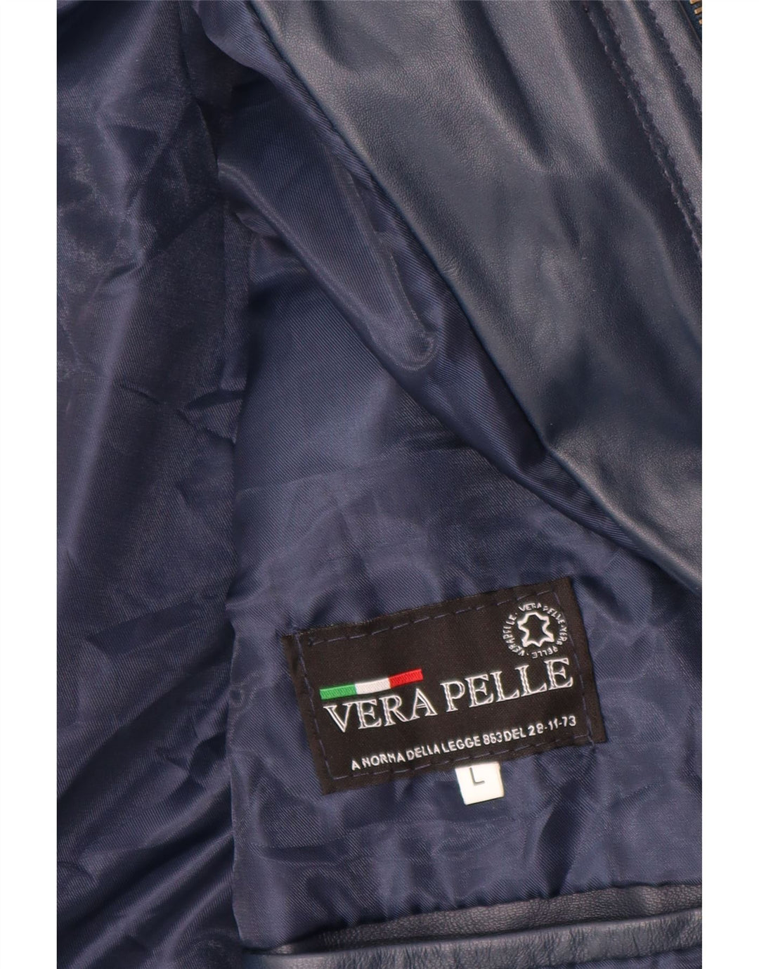 VINTAGE ženska kožna jakna s kapuljačom UK 14 Velika tamnoplava koža