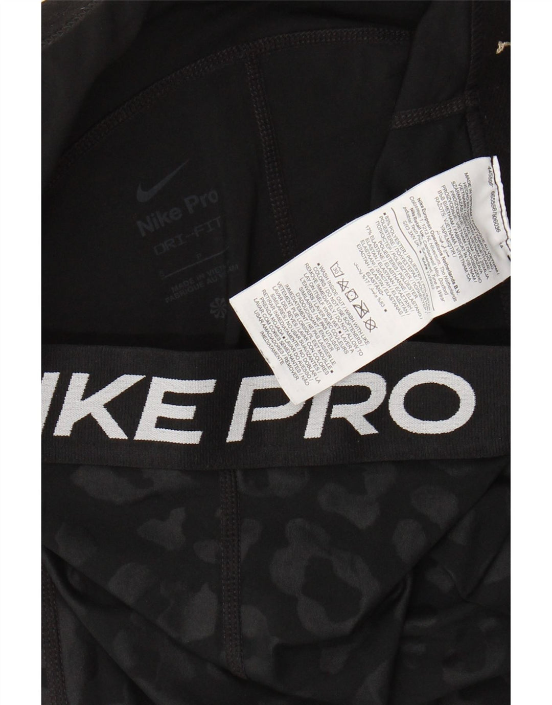 Nike Ženske Graphic Capri Leggings UK 8 Poliester s malim crnim uzorkom životinja