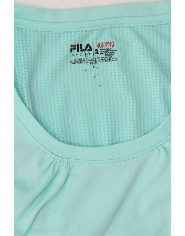 FILA Womens T-Shirt Top UK 18 XL Blue Polyester Vintage Fila and Second-Hand Fila from Messina Hembry 