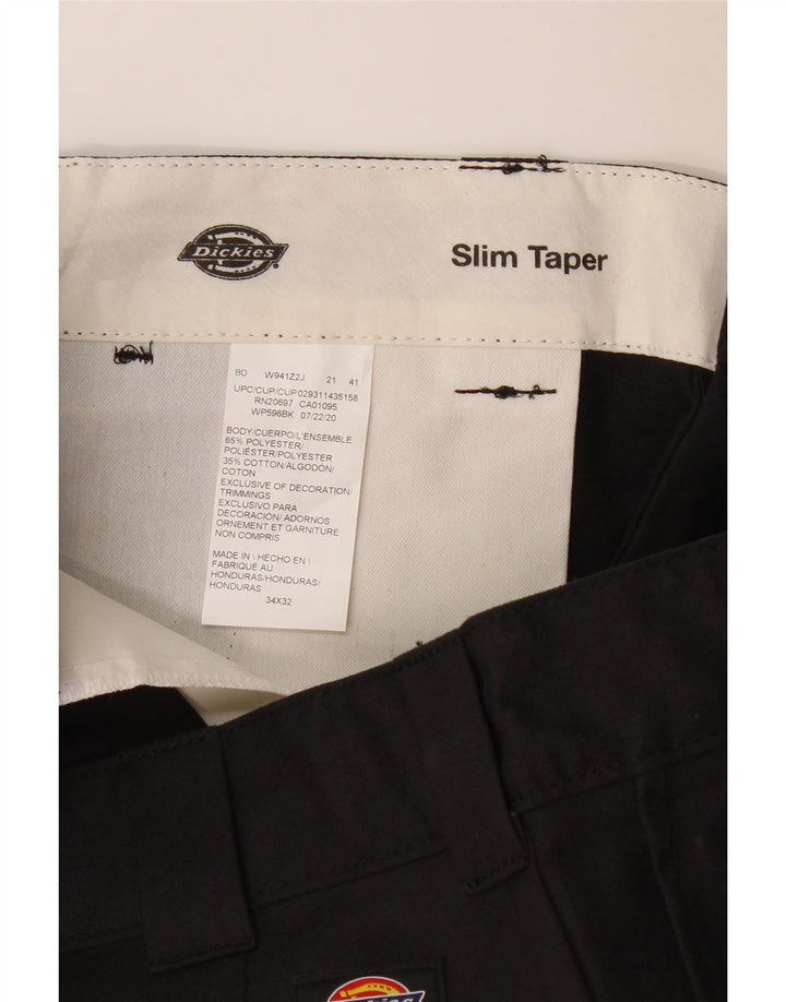 DICKIES Muške uske sužene Cargo hlače W34 L32 crni poliester