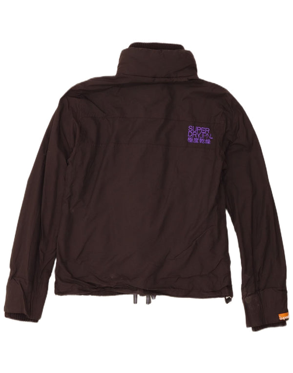 Superdry ženska kišna jakna UK 14 Veliki crni najlon