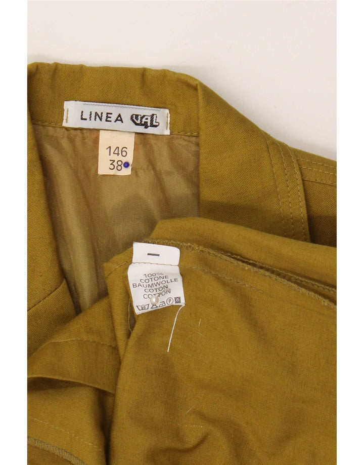 Vintage ženska jakna sa 3/4 rukava i 2 gumba, EU 38, kaki pamuk