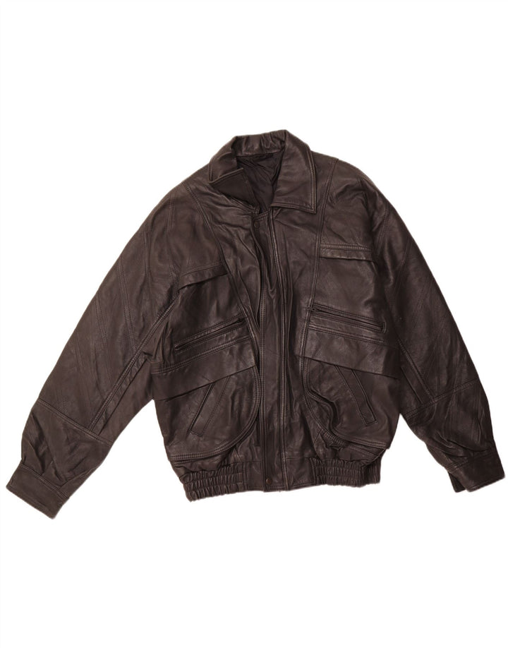 VINTAGE muška kožna jakna EU 46 mala crna koža