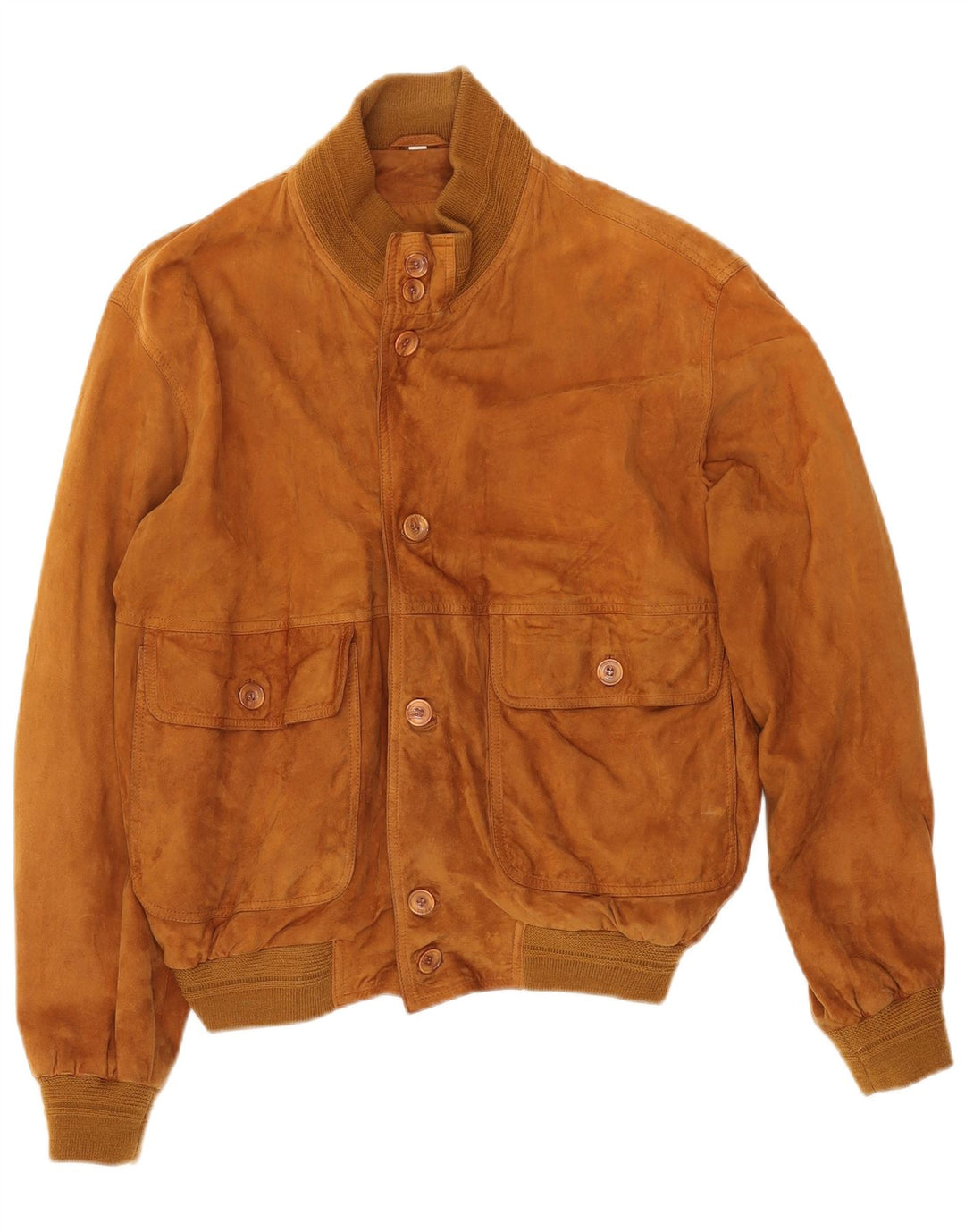 VINTAGE muška opuštena bomber jakna od brušene kože EU 46 male bež kože