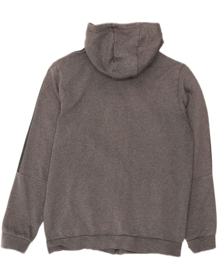 Adidas muški pulover s kapuljačom na patentni zatvarač veliki sivi pamuk