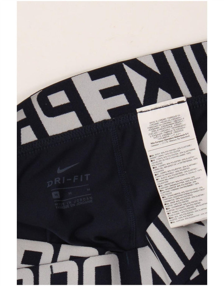 Nike Ženske Dri Fit Graphic Leggings UK 14 Medium tamnoplavi poliester