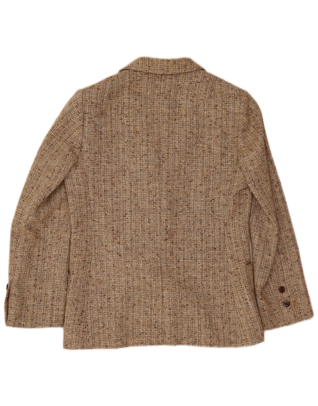 Vintage ženski sako s 2 gumba UK 10 Small Beige Flecked
