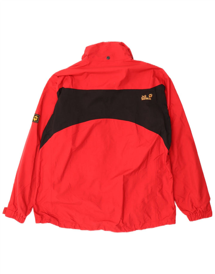JACK WOLFSKIN Ženska prevelika kišna jakna UK 18 XL Red Colourblock
