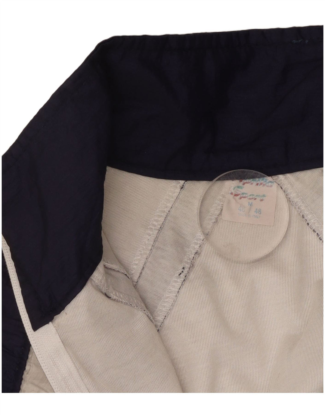 VINTAGE Mens Tracksuit Top Jacket Medium White Colourblock