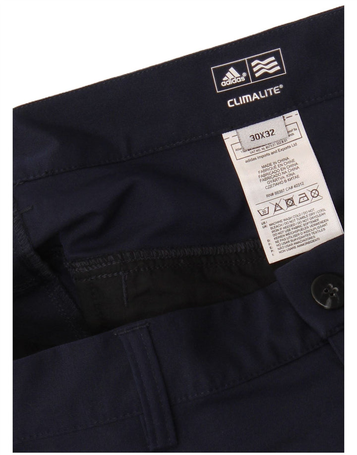 ADIDAS muške Climalite ravne chino hlače W30 L32 tamnoplavi poliester