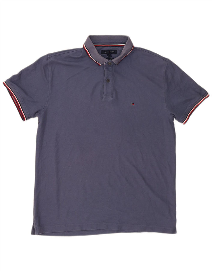TOMMY HILFIGER Muška polo majica standardnog kroja Velika tamnoplava pamuk