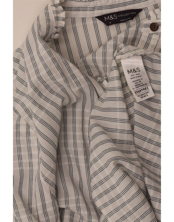 Marks & Spencer ženska prevelika pulover košulja UK 8, mali bijeli karirani