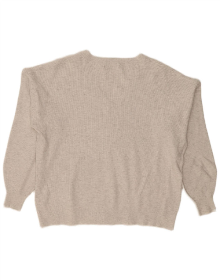 Marks & Spencer ženski veliki džemper s V-izrezom UK 18 XL sivi
