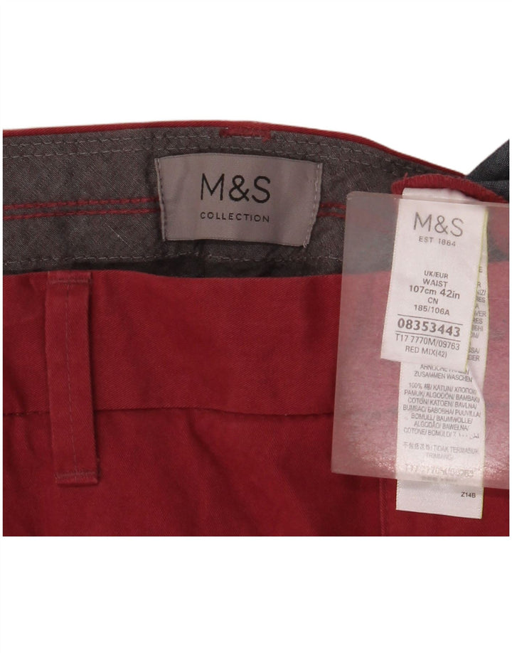 Marks & Spencer muške chino kratke hlače W42 2XL crveni pamuk