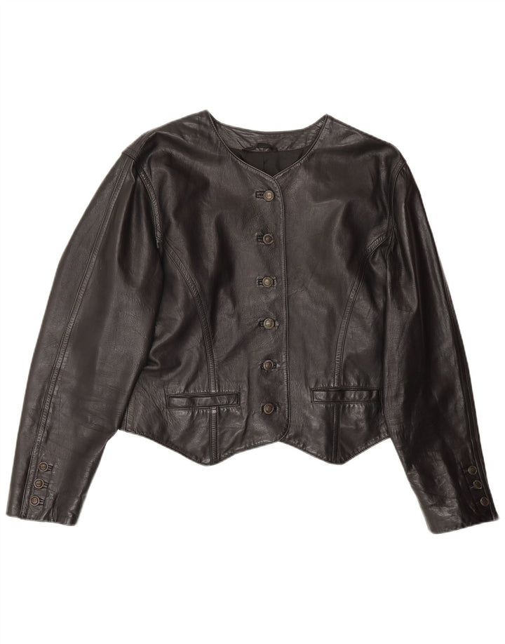 BOGNER ženska kratka kožna jakna UK 14 srednje crna