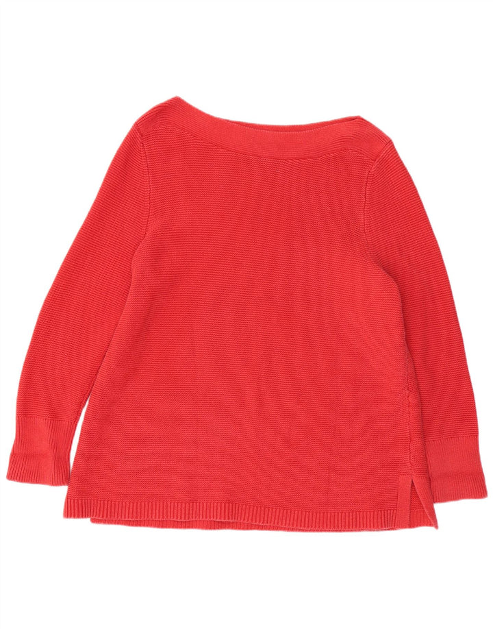 WHITE STUFF Ženski džemper s veznim izrezom UK 22 3XL Crveni pamuk