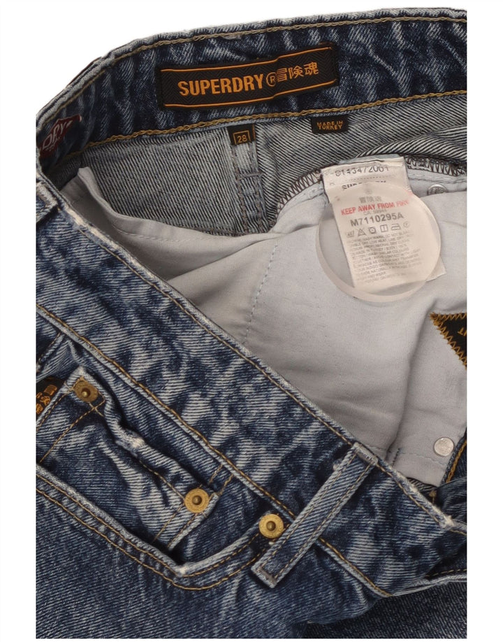 SUPERDRY Ženske traper kratke hlače W28 Srednje plavi pamuk