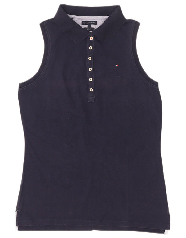 Tommy Hilfiger ženska uska polo majica bez rukava UK 14 velika tamnoplava