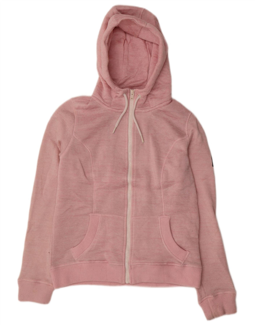 Superdry ženski pulover s kapuljačom na patentni zatvarač UK 16 veliki ružičasti poliester
