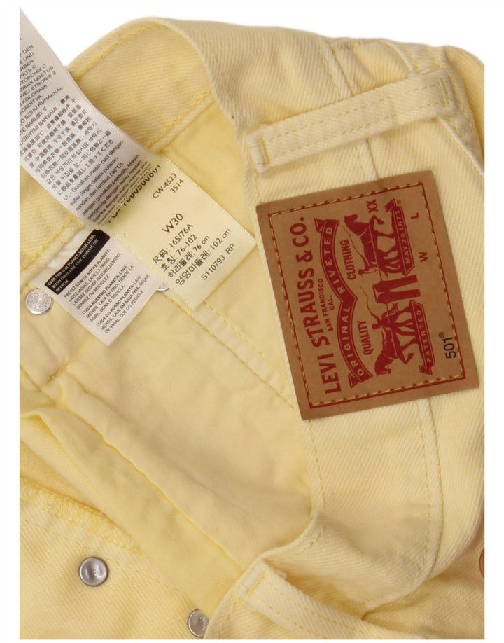 LEVI'S ženske kratke traper hlače 501 W30 srednje žuti pamuk
