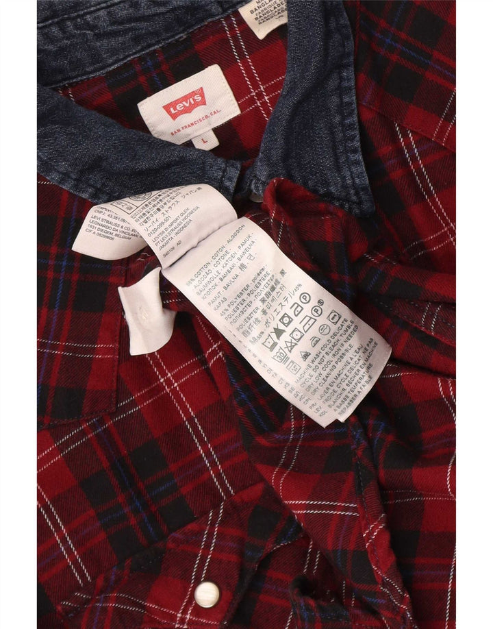 Levi's muška flanelska košulja, veliki crveni karirani pamuk