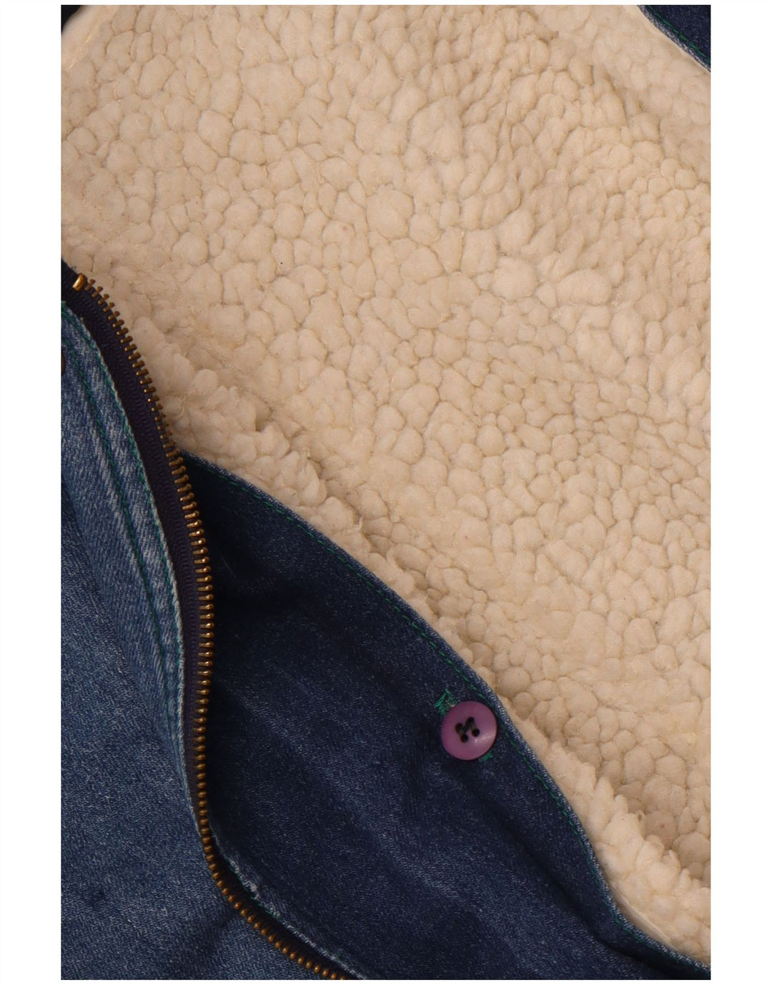 Vintage ženska Sherpa traper jakna UK 14 Large Blue