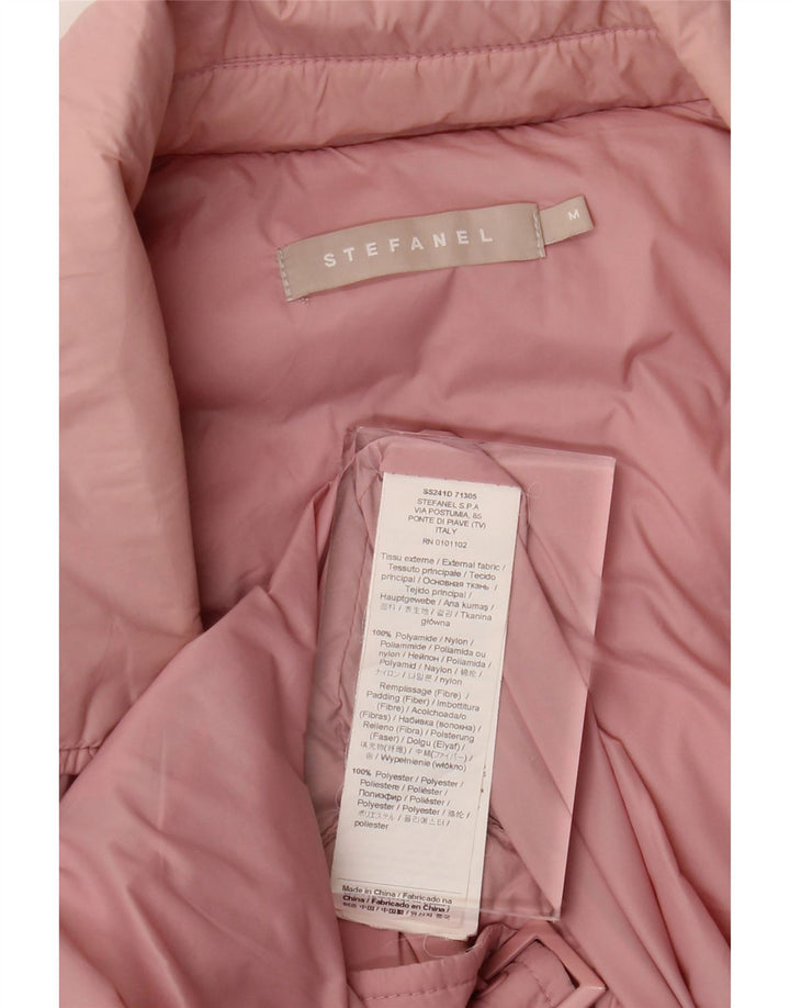Ženska podstavljena jakna Stefanel UK 12 Srednje ružičasti poliamid