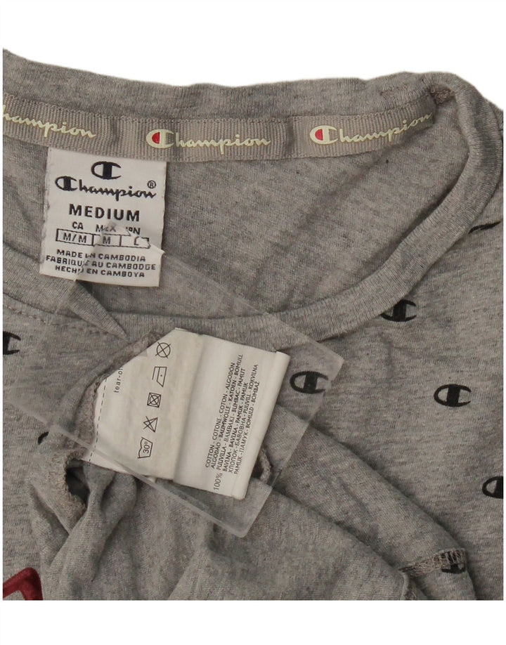 CHAMPION Ženska majica kratkih rukava s grafičkim motivima UK 12 Srednje sivi pamuk