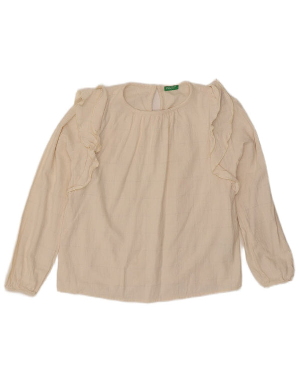 Benetton gornji dio bluze s volanima za djevojčice 11-12 godina 2XL sivo bijeli karirani