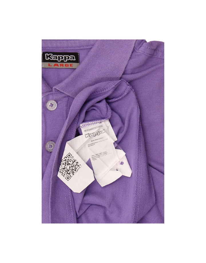 KAPPA Mens Polo Shirt Large Purple Cotton