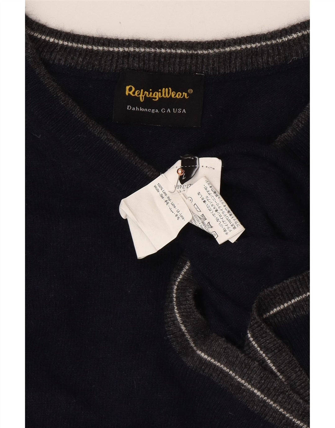 REFRIGIWEAR Ženski džemper s V-izrezom UK 16 Veliki tamnoplavi vuneni