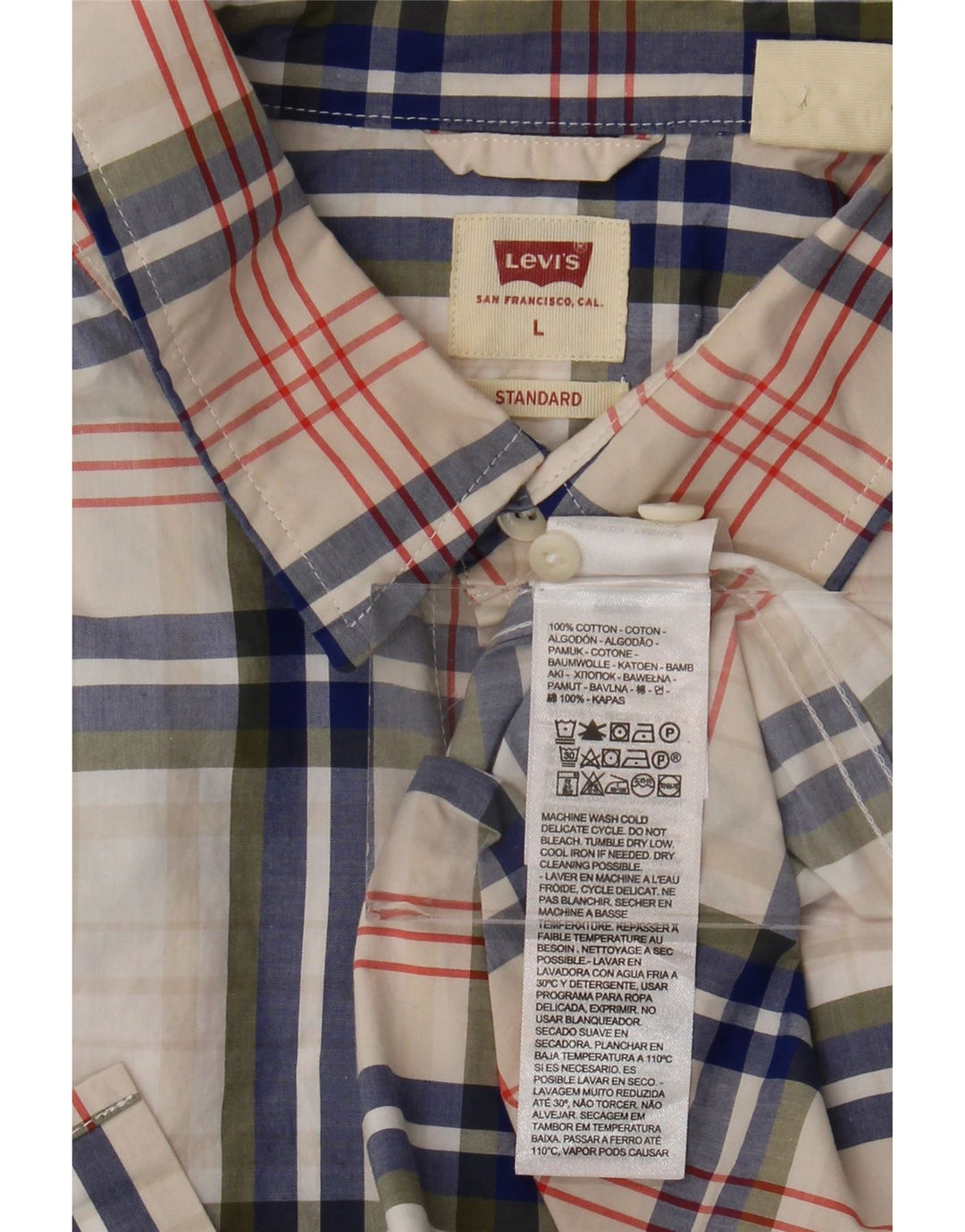 Levi's muška standardna košulja, veliki bijeli karirani pamuk