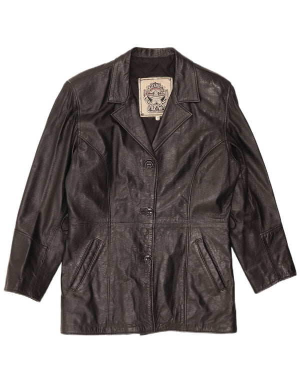 VINTAGE ženska kožna jakna UK 14 srednje crna