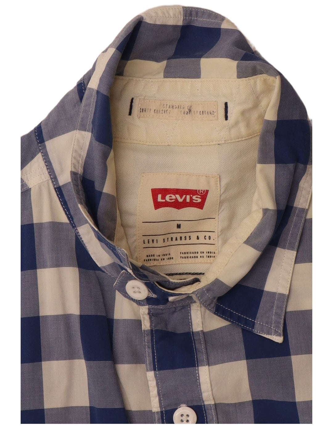 Levi's muška standardna košulja kratkih rukava srednje plavi pamuk od ginghama