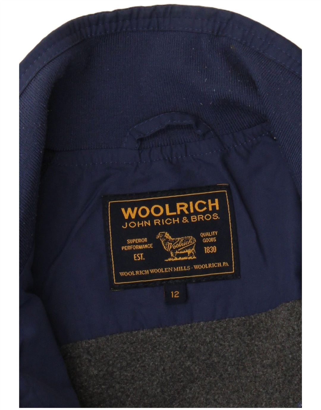 WOOLRICH Boys Bomber Jacket 11-12 Years Navy Blue Vintage Woolrich and Second-Hand Woolrich from Messina Hembry 