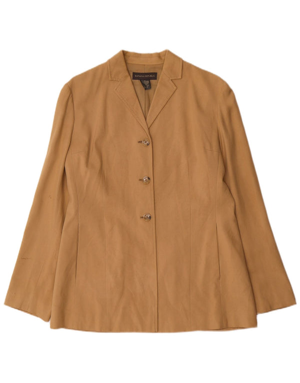 Banana Republic Womens 3 Button Blazer Jacket UK 8 Small Beige Silk