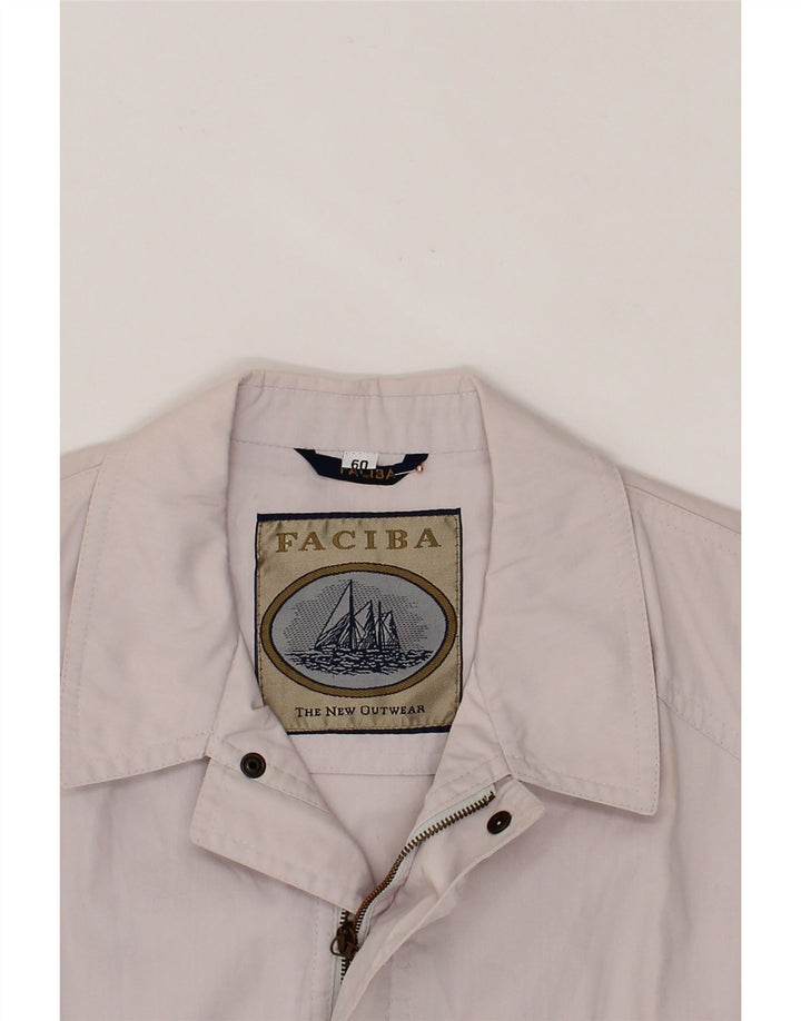 FACIBA Mens Bomber Jacket UK 60 5XL Grey Polyester Vintage Faciba and Second-Hand Faciba from Messina Hembry 