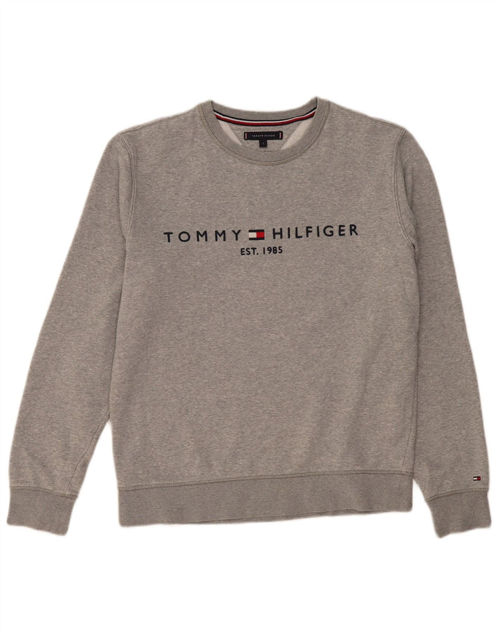 Tommy Hilfiger muški džemper s grafičkim motivima, veliki sivi pamuk