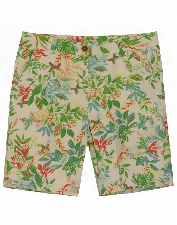Benetton ženske chino kratke hlače UK 12 Srednje W32 Raznobojni cvjetni pamuk