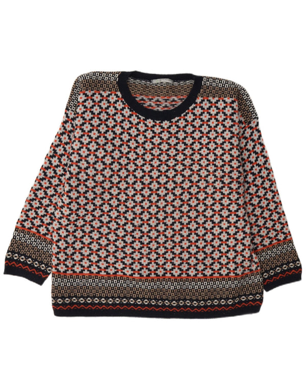 Marks & Spencer ženski džemper s veznim izrezom UK 20 2XL crveni geometrijski