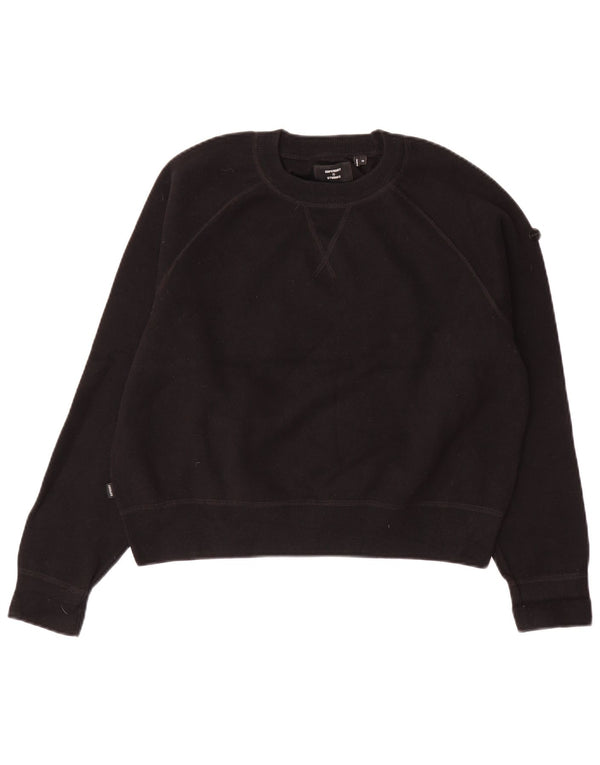 SUPERDRY Ženska kratka prekomjerna majica s kratkim rukavima UK 10 Mali crni pamuk